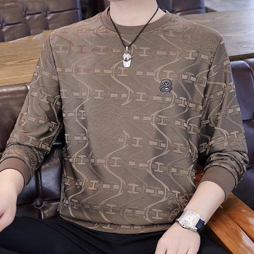 Chain Crest Embossed Full Sleeve T-Shirt