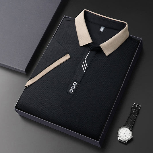 IvoryCrest Trio-Button Polo T-Shirt