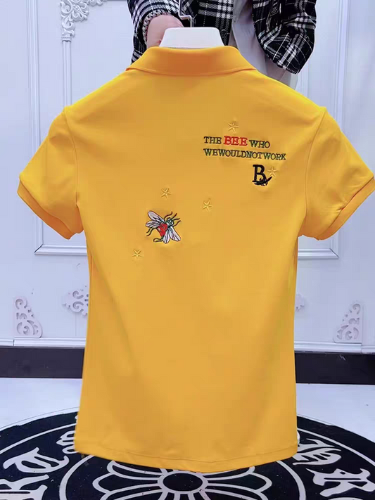 Golden Aviary Embroidered Crest Polo T-Shirt