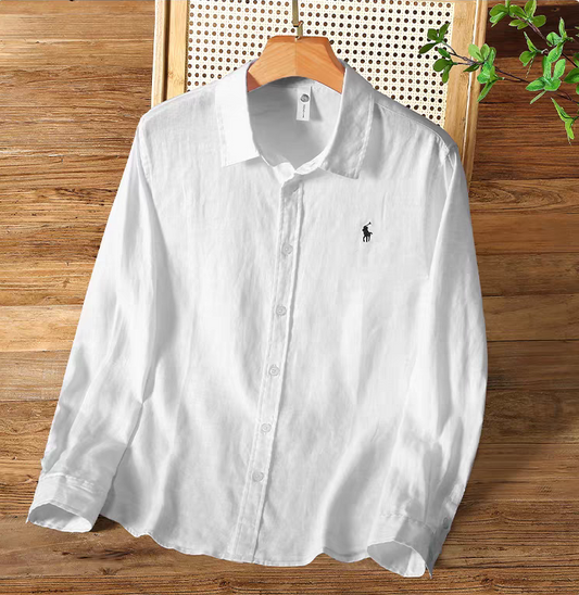 Linen Haven Crest Signature Emblem Casual Shirt