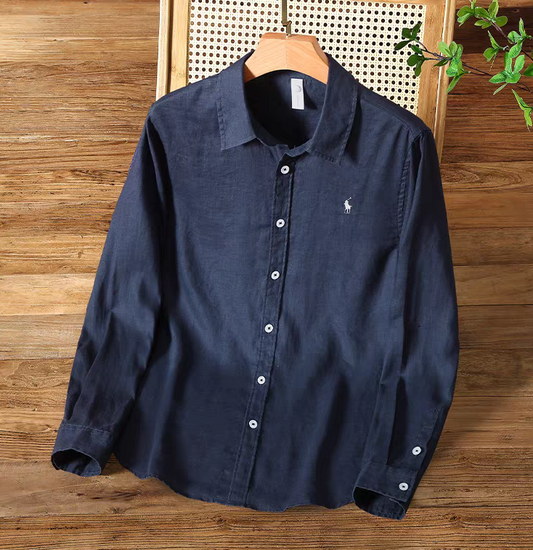 Linen Haven Crest Signature Emblem Casual Shirt