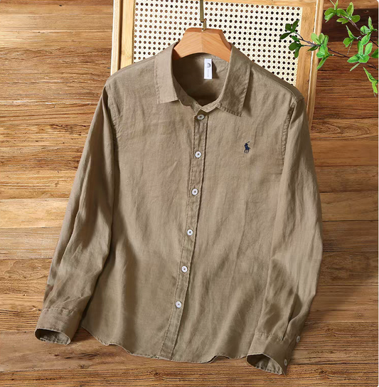 Linen Haven Crest Signature Emblem Casual Shirt