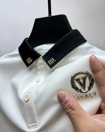 White Vanguard Luxe Insignia Polo