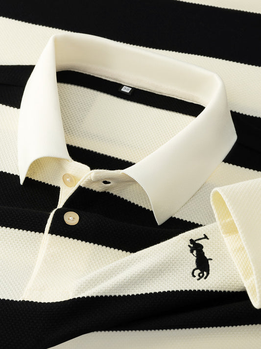 Dominion Stripe Polo Full Sleeve T-Shirt