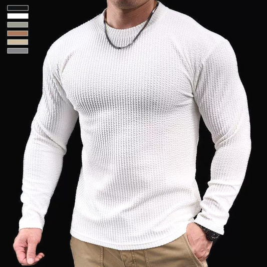 Waffle Texture Sculpt Long Sleeve T-Shirt