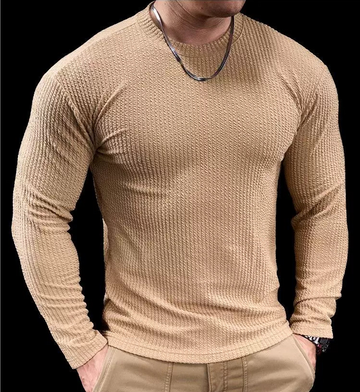 Waffle Texture Sculpt Long Sleeve T-Shirt
