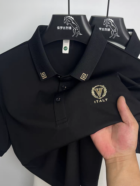 Black Vanguard Luxe Insignia Polo