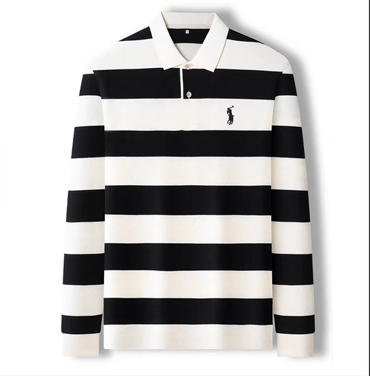 Dominion Stripe Polo Full Sleeve T-Shirt