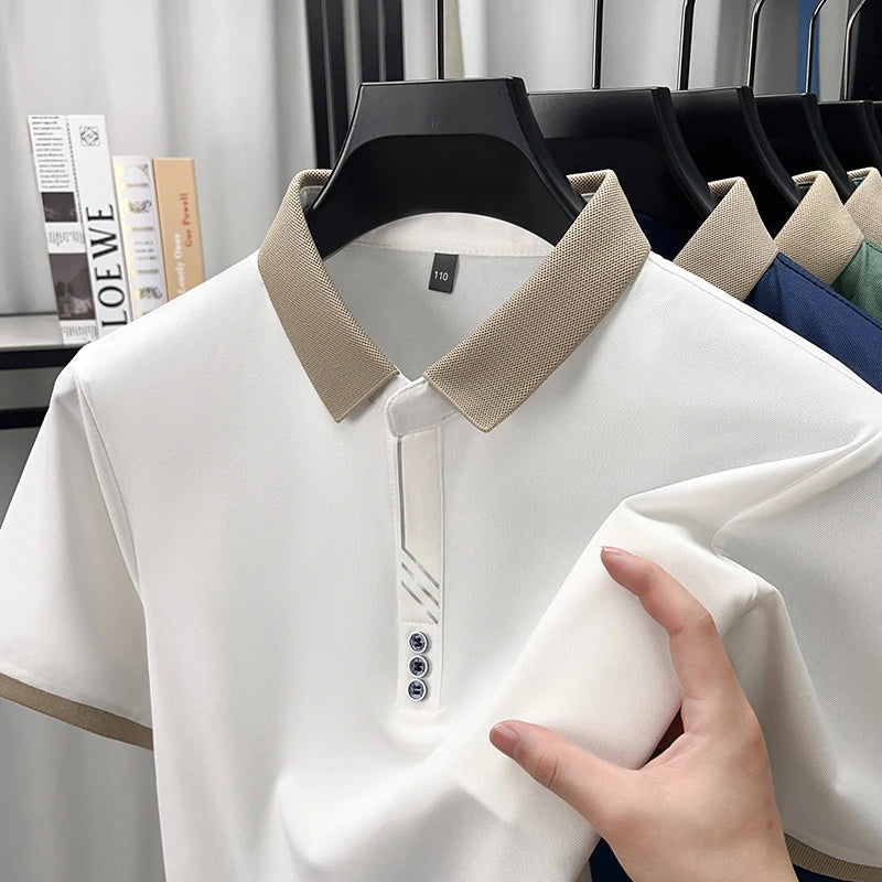 IvoryCrest Trio-Button Polo T-Shirt