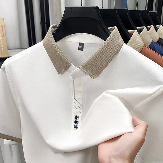 IvoryCrest Trio-Button Polo T-Shirt